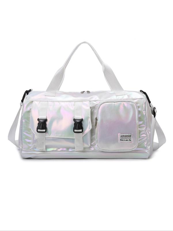 Women's Luggage Tote Bag & Clear Makeup Bag Set, Large Capacity Gym Travel Duffle Bag with Shoe Compartment & Wet Pocket, Sport Bag Set for Workout