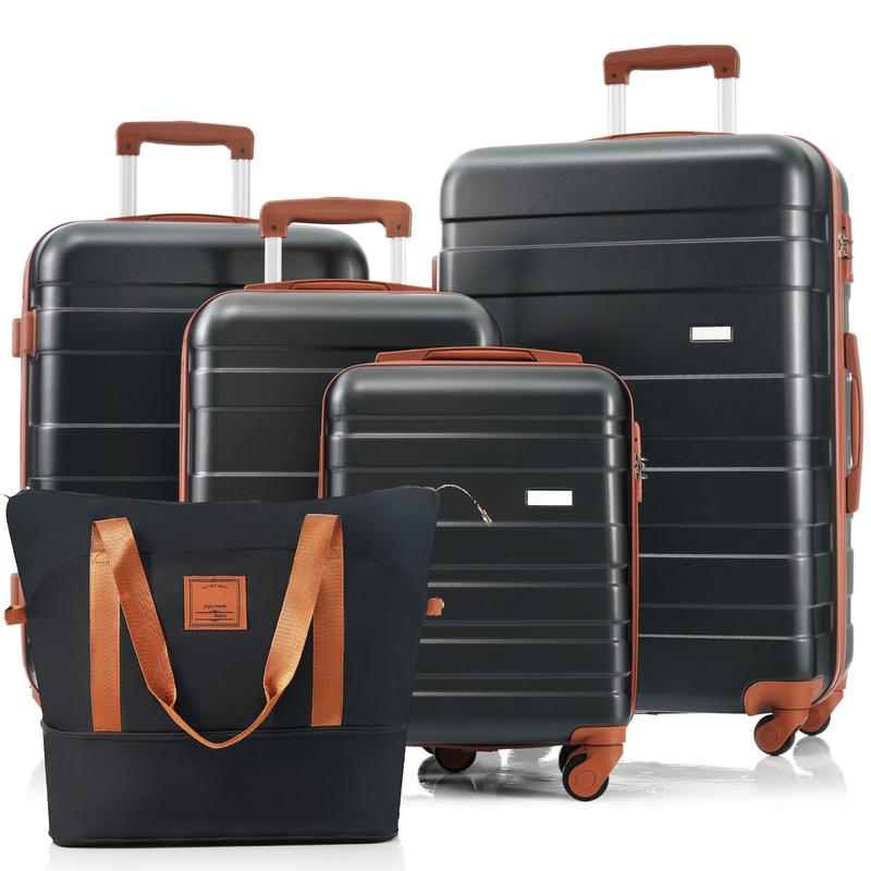 Merax 5 pcs Luggage Set with Expandable Travel Bag Suitcases with 360° Spinner Wheels and Adjustable Telescopic Handles