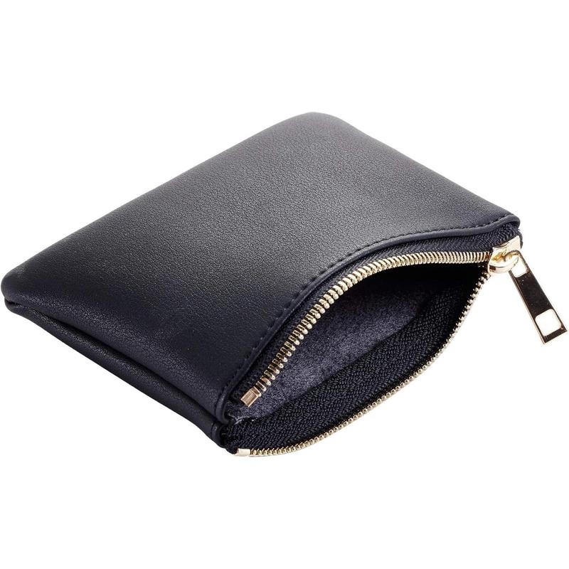 Vegan Leather Coin Purse Pouch Change Purse With Zipper For Men Women