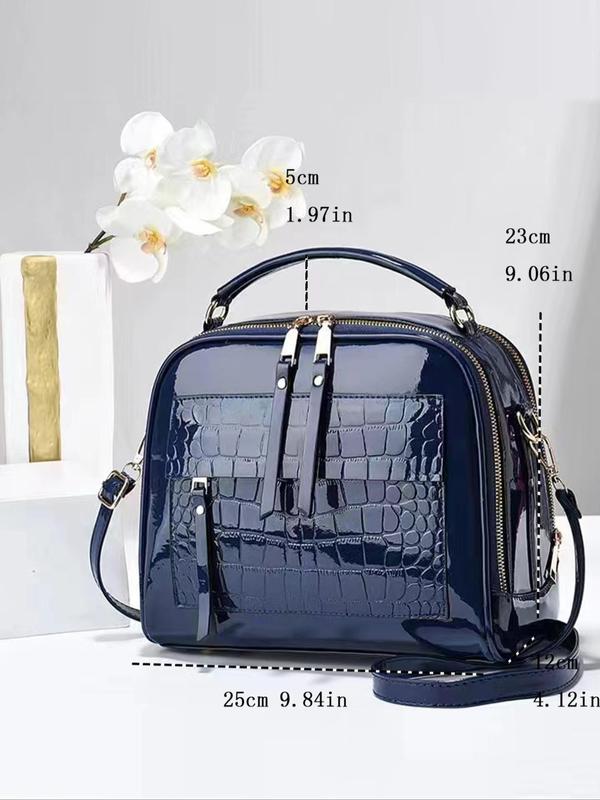 Fashionable Solid Color Handbag, Lightweight and Convenient Handbag for Women, Casual Trendy Versatile High-quality Daily Commuting Bag, Girl Fashionable Shopping Bag