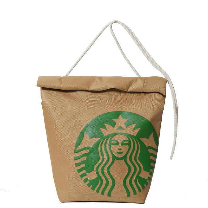 Classic retro Fashion Starbucks large capacity backpack interesting canvas backpack cute casual canvas bag crossbody bag