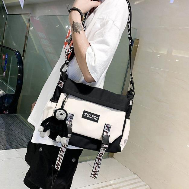 Fashionable Korean, Fashionable Large Capacity Canvas Crossbody Bags for Men and Women, Korean Style