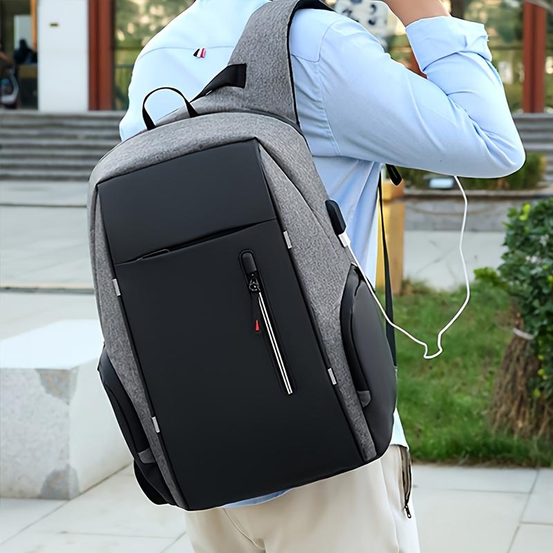 Fast shipping，Laptop Backpack With USB Charging Port - Students, Business Professionals, Travelers - Nylon, Soft Shell, Waterproof, Zipper, Laptop Backpack, Polyamide - Suitable for College students, business travelers, outdoor enthusiasts