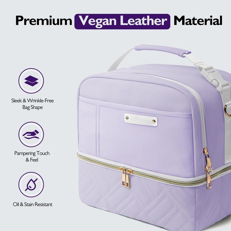 Lunch Bag Women Great Teacher Mothers Day Gifts for Women - Large Insulated Lunch Box Tote Cooler - Stylish Vegan Leather 2 Tier Lunch Box for Women Travel Work