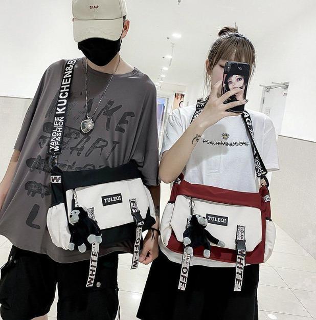 Fashionable Korean, Fashionable Large Capacity Canvas Crossbody Bags for Men and Women, Korean Style