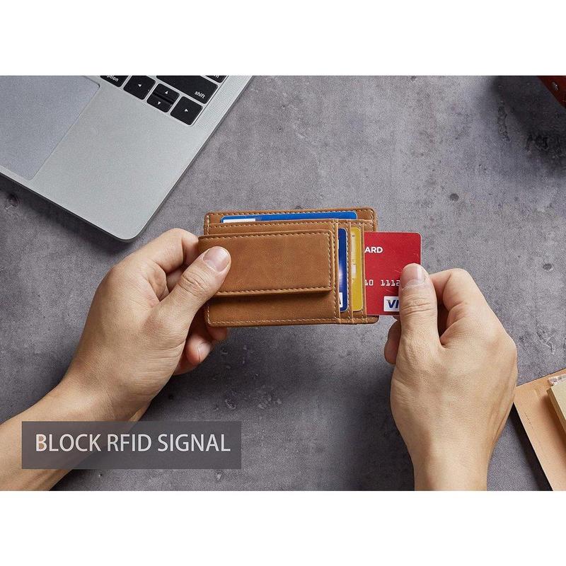 Genuine Leather Front Pocket Money Clip Wallet