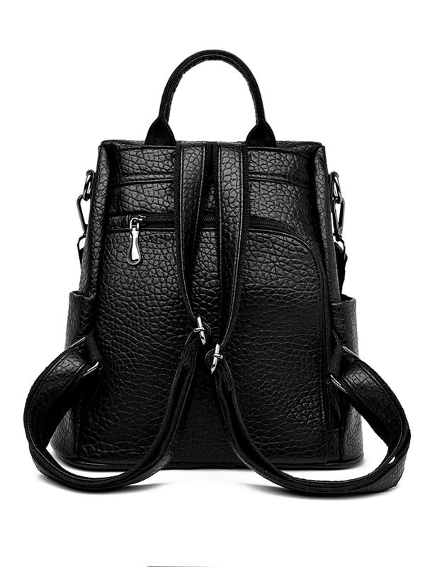 Simple Design Backpack with Adjustable Strap, Casual Large Capacity Travel Backpack for Women