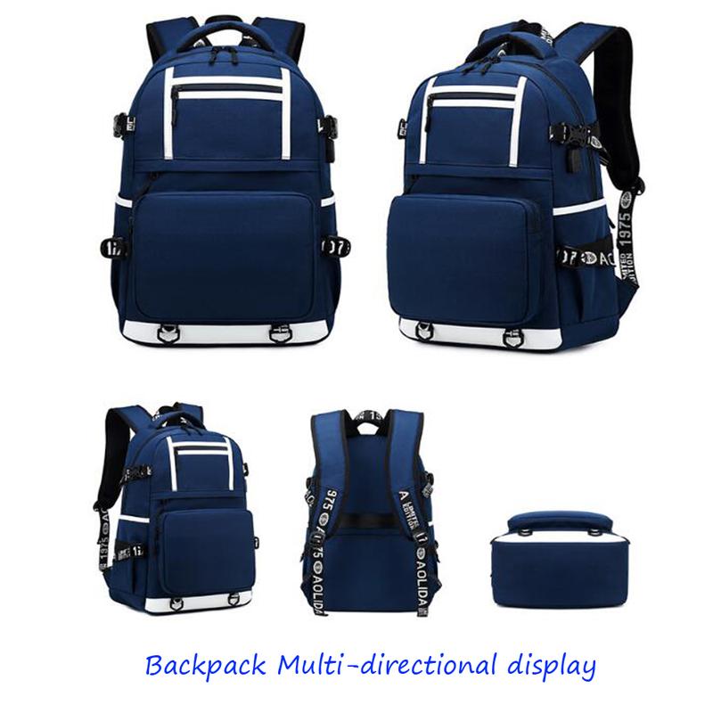 Soccer Player Star M-essi Multifunction Luminous Backpack Travel Football Club Fans Laptop Daypack