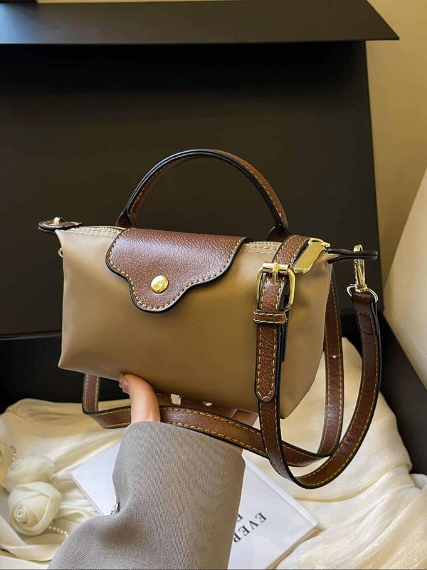 Women's Fashionable Color Block Shoulder Bag, 2024 New Style Casual Versatile Crossbody Bag for Daily Travel Work Commute, Trendy All-match Commuter Bag