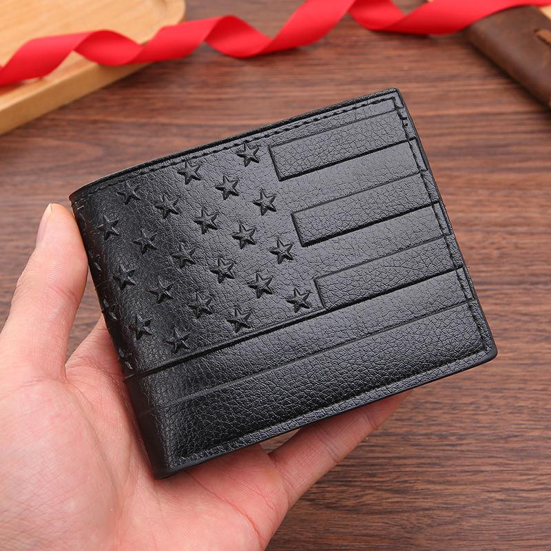 New multi-card slot wallet creative fashion embossed horizontal business short men's wallet casual wallet for men