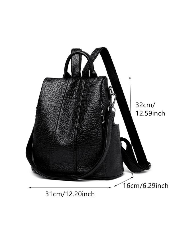 Simple Design Backpack with Adjustable Strap, Casual Large Capacity Travel Backpack for Women