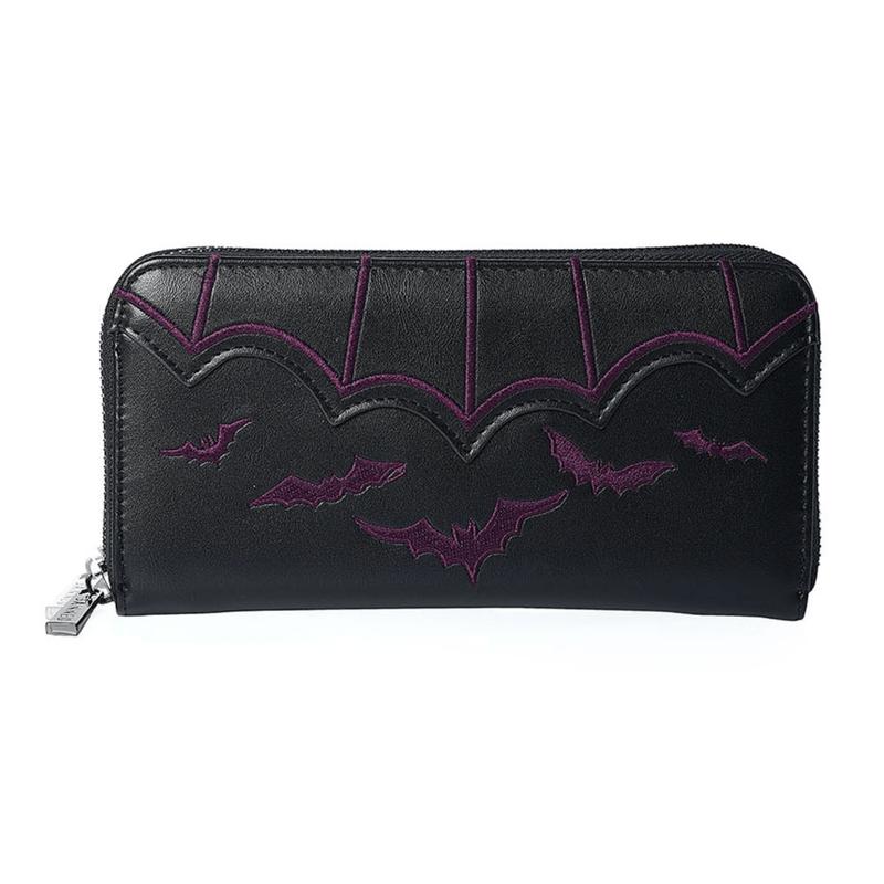 Embroidered Spiderweb Bats Wallets