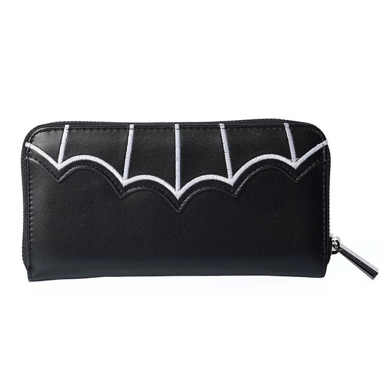 Embroidered Spiderweb Bats Wallets