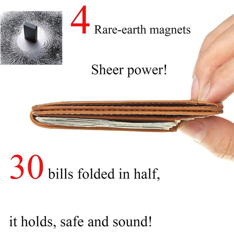 Genuine Leather Front Pocket Money Clip Wallet