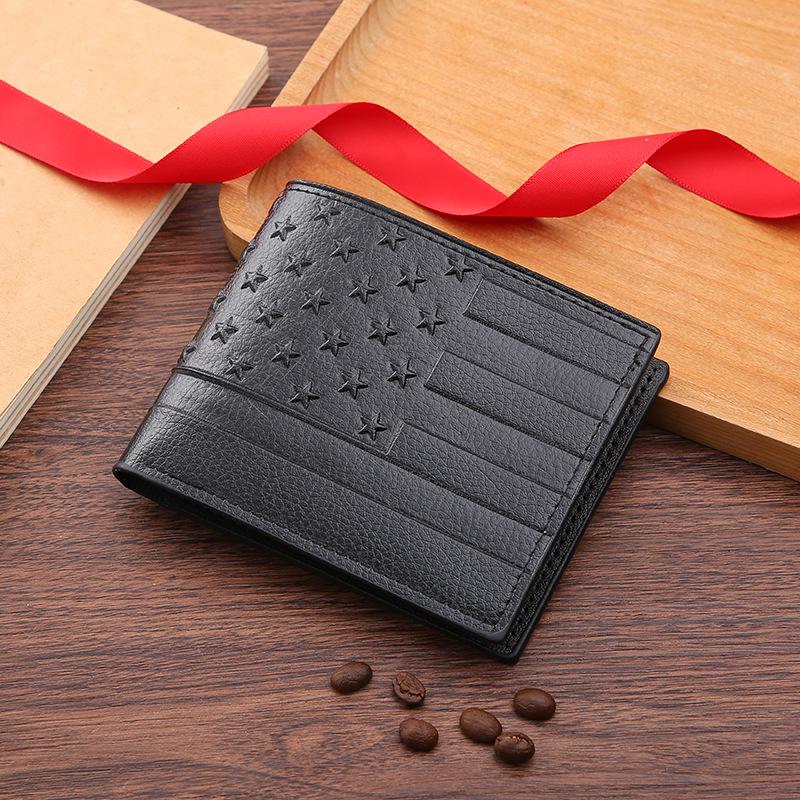 New multi-card slot wallet creative fashion embossed horizontal business short men's wallet casual wallet for men