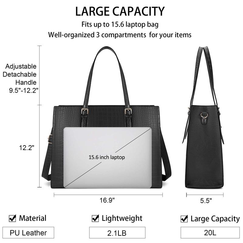 Lubardy Laptop Bag for Women 15.6 inch Shoulder Bag Women Business Office Bag Large Capacity