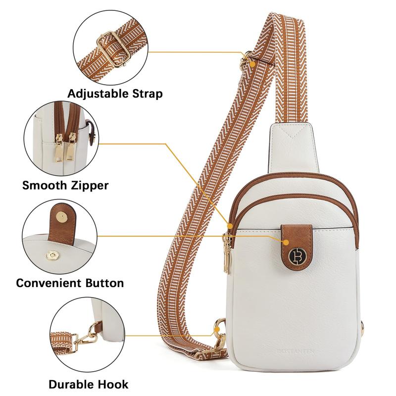 BOSTANTEN Small Sling Bag Crossbody Bags for Women Trendy Crossbody Purse Leather Chest Bag