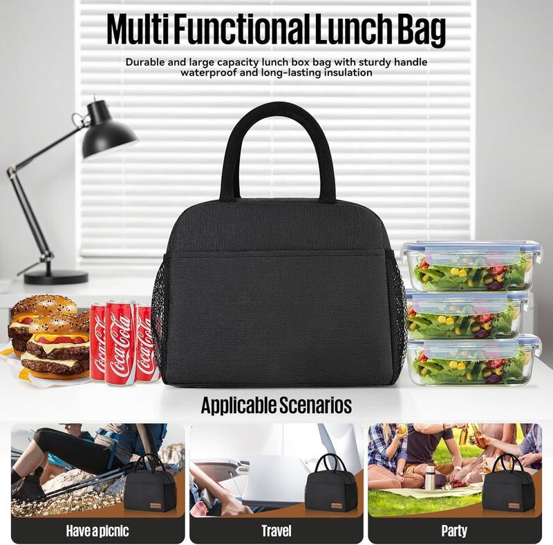 Lunch Bag Women Men Lunch Box Women Men (black)