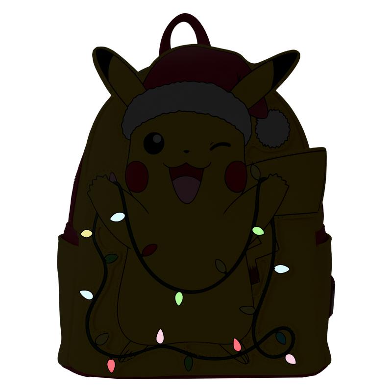 Pokemon Santa Pikachu Christmas Lights Light Up Mini Backpack