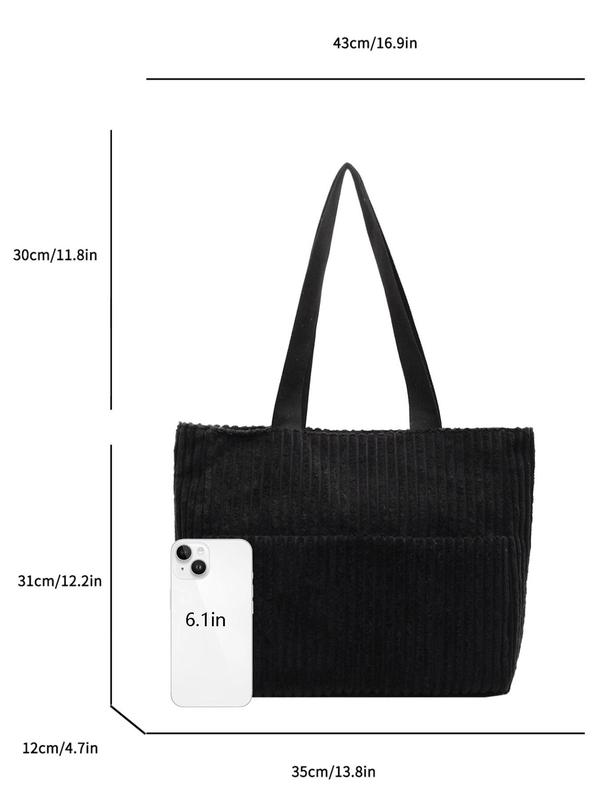 Women's Solid Color Tote Bag, Fashionable Large Capacity Shoulder Bag for Daily Used, Casual Trendy Versatile High-quality Daily Commuting Bag, Girl Fashionable Shopping Bag