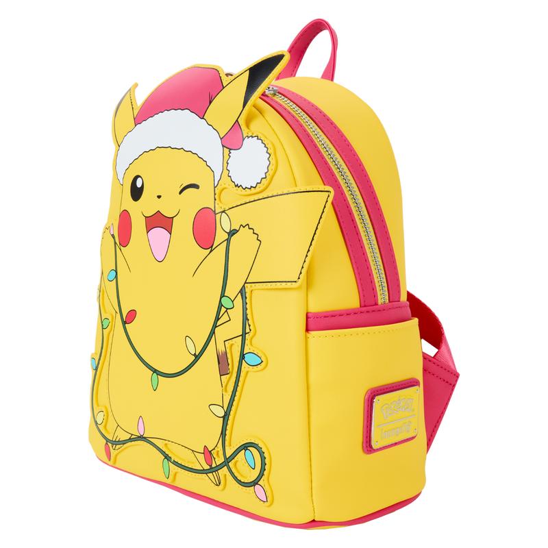 Pokemon Santa Pikachu Christmas Lights Light Up Mini Backpack