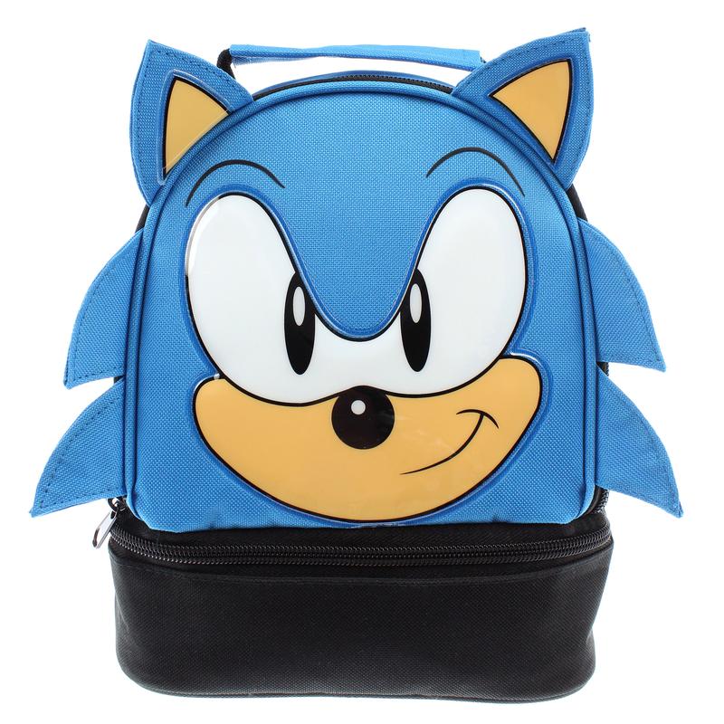 Sega Sonic the Hedgehog Lunch Bag Big Face Dual Compartment Lunch Box Kit