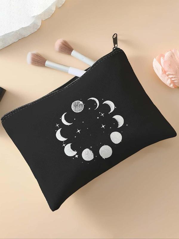 Moon & Star Pattern Lightweight Makeup Bag, Multi-functional Cosmetic Storage Bag, Travel Makeup Bag, Suitable for Leisure Travel, Business Trips