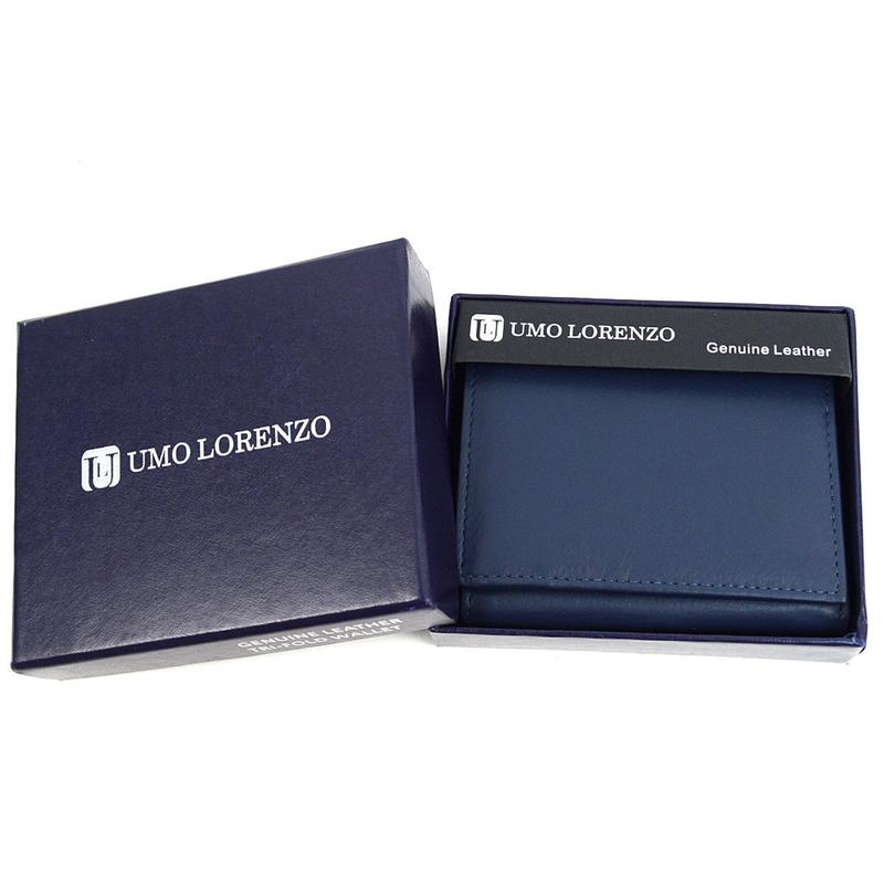 RFID Genuine Leather Tri-Fold Wallet