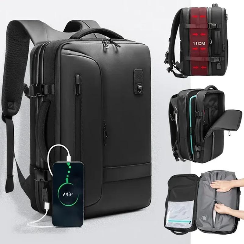 17 Inch Airback Vacuum Compression Backpack Travel Men Laptop Backpack Expandable Business Bag Airbag Waterproof School Backpack Does not apply