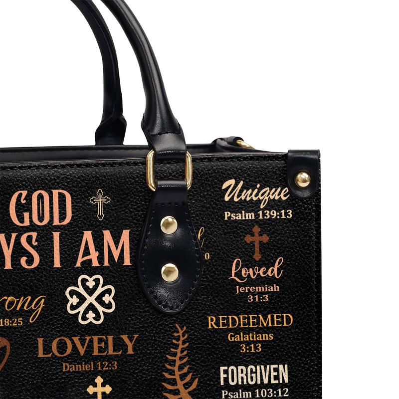 Sistabag God Says I Am Personalized Leather Handbag