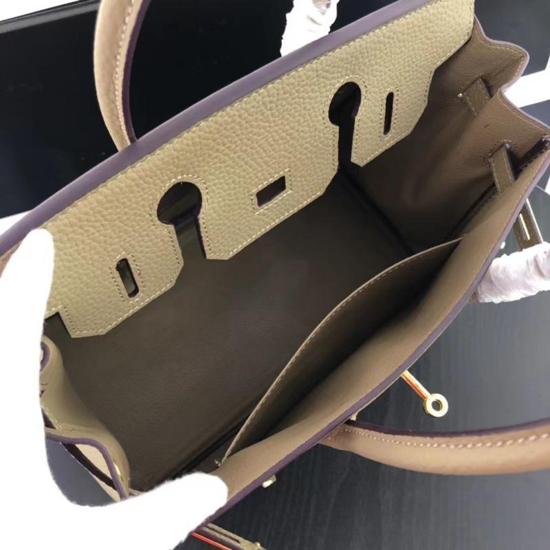 2024 New Bags Birkin Bag Women's Handbag Kelly Closed-Toe Layer Leather One-Shoulder Crossbody Advanced Texture Commuting