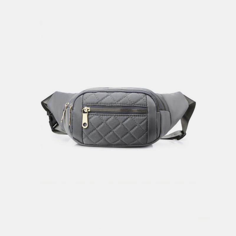 Zenana Quilted Multi Pocket Waist Belt Bag