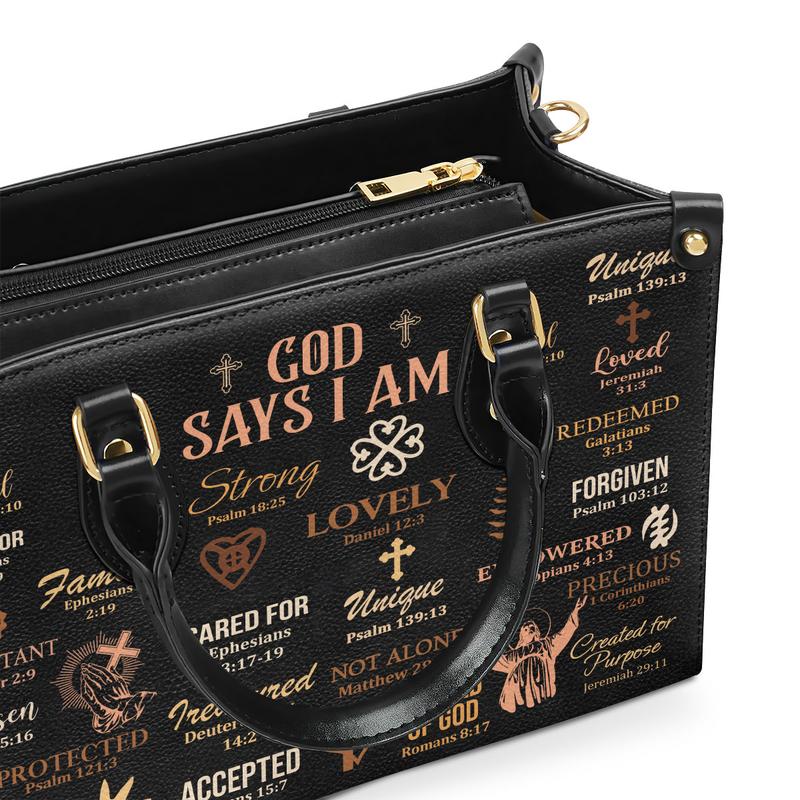 Sistabag God Says I Am Personalized Leather Handbag