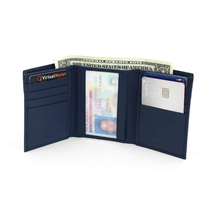 RFID Genuine Leather Tri-Fold Wallet