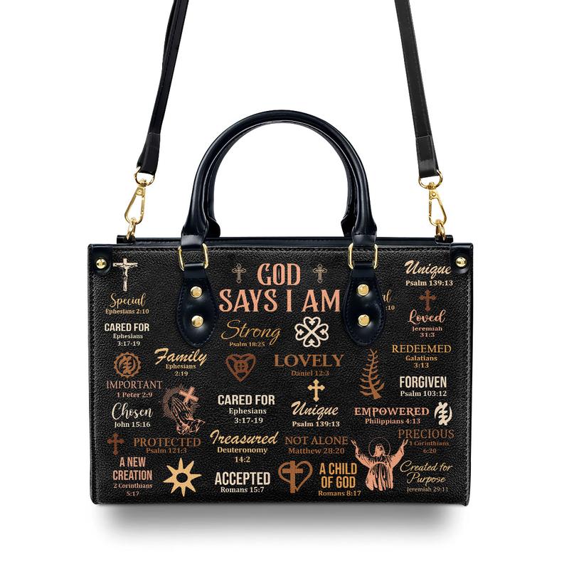 Sistabag God Says I Am Personalized Leather Handbag