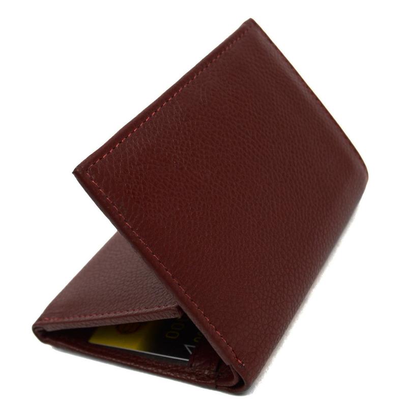 RFID Genuine Leather Tri-Fold Wallet
