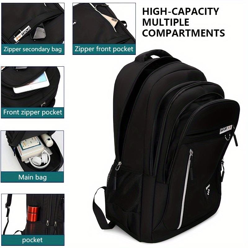 Large Capacity Waterproof Laptop Men's Travel Backpack for Middle School, High School, and College Students