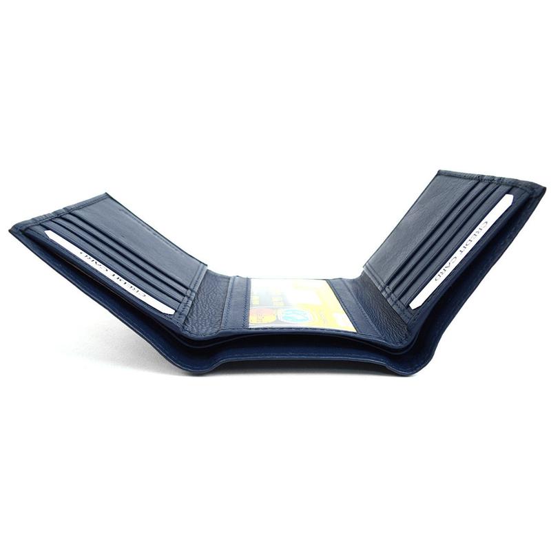 RFID Genuine Leather Tri-Fold Wallet