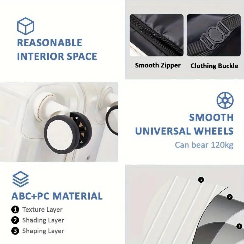 Versatile Travel Luggage for 2024: Equipped with USB Charging, Insulated Cup Holder, Sturdy Hook, and a Durable ABS+PC Shell for All Your Travel Needs
