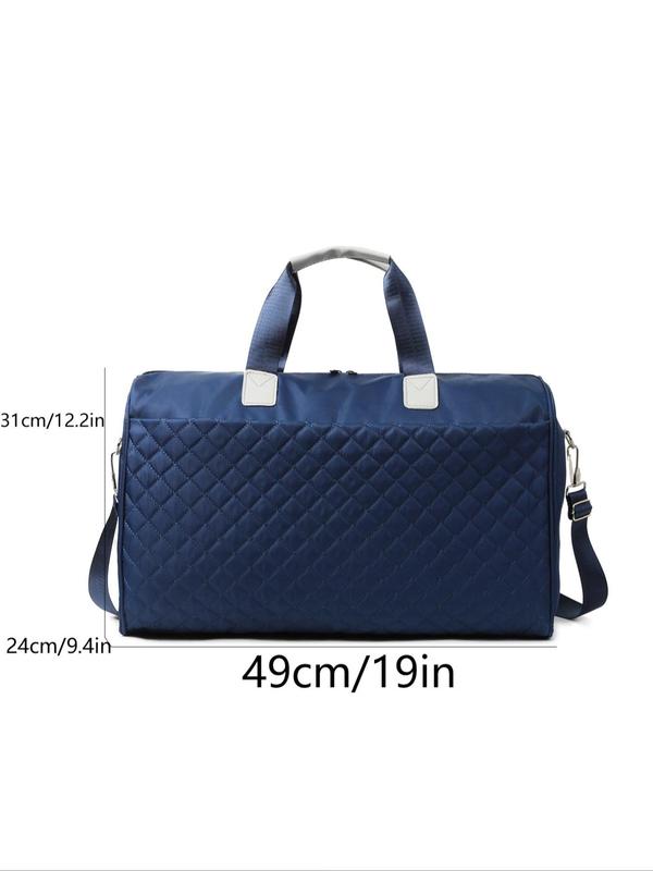 Unisex Solid Color Quilted Tote Bag Travel Bags, Large Capacity Dustproof Duffle Bag, Lightweight Zipper Travel Overnight Bags, Fashionable Garment Duffel Bag for Women & Men for Back To School Travel Essentials