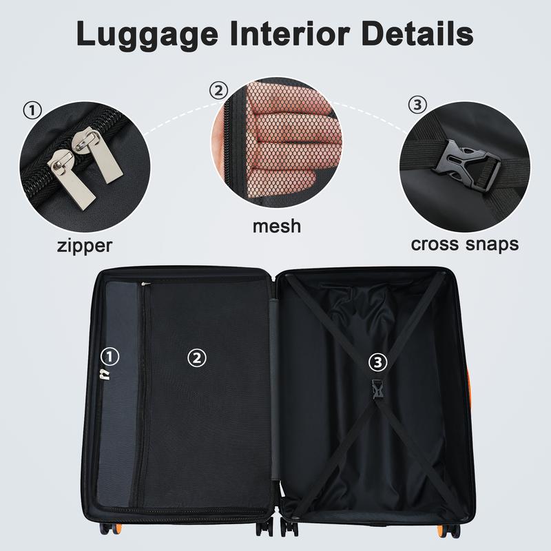 NEW ARRIVAL Merax Contrast Color Hardshell Luggage 24inch Expandable Spinner Suitcase with TSA Lock Lightweight