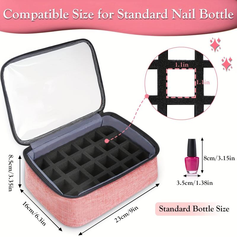 Nail Polish Organizer Holds 72 Bottles (15ml-0.5 Fl.oz) Large Nail Polish Carrying Case With 3 Removable Pouches And 4 Zippered Pockets For Manicure Tools, Supplies, Nail Lamp, Halloween Gift For Women