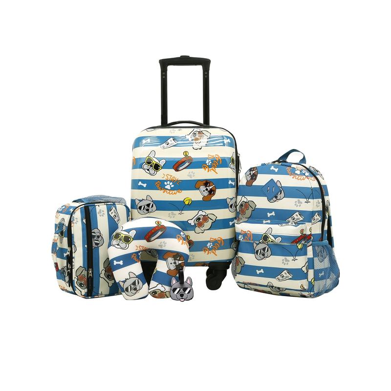 Travelers Club 5-Pc Kids Luggage Set With 360° 4-Wheel Spinner System, Heart