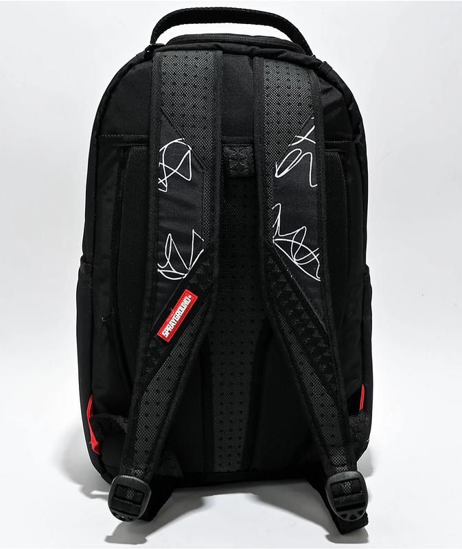 Sprayground Success Scribble Black Backpack - Durable Fabric, Ergonomic Straps, Multiple Compartments