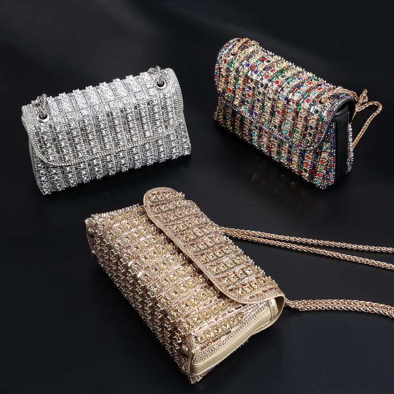 Women's Luxurious Evening Handbag, Exquisite Rhinestone Embellishments, Lightweight Design, Perfect for Banquet, Party, and Formal Occasions, Elegant Style Purse for Women