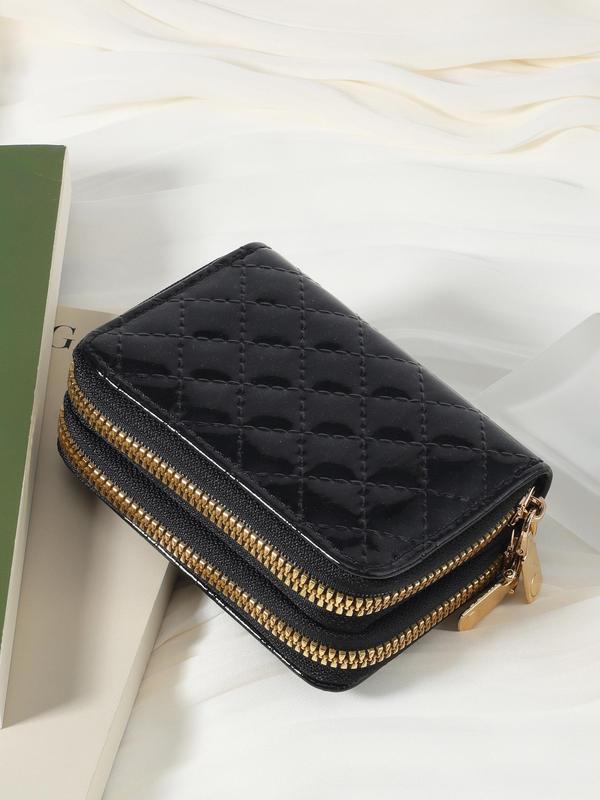 Women's Business Elegant Quilted Minimalist Wallet, Trendy Zipper Wallet with Card Slots, Chic All-match Card Holder for Daily Use