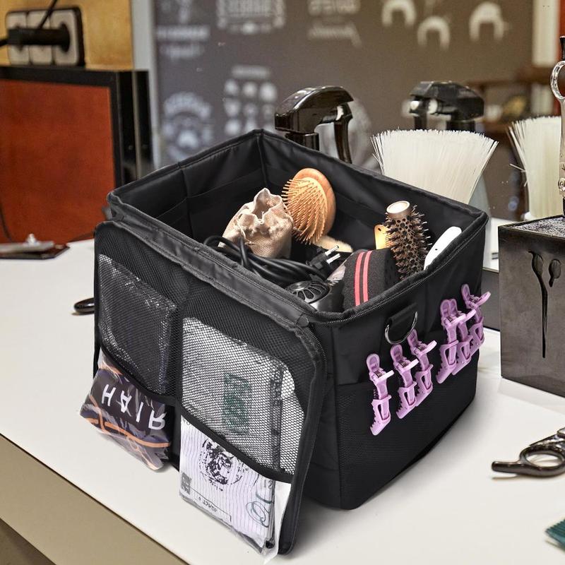 Professional Hair Styling Tool Bag, Foldable Large Capacity Salon Tool Storage Bag, Multifunctional Makeup Tool Accessories Storage Bag, Home Bathroom Storage Bag, Travel Bag