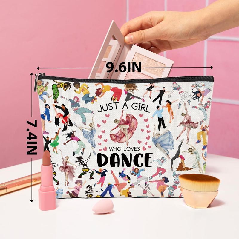 Dance Gifts Dance Makeup Bag Dance Recital Gifts for Girls Dancer Gifts for Girls Dance Stuff Cosmetic Bag Toiletry Bag Zipper Pouch for Women Sister Dance Lover Teacher Birthday Friendship