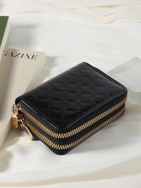 Women's Business Elegant Quilted Minimalist Wallet, Trendy Zipper Wallet with Card Slots, Chic All-match Card Holder for Daily Use