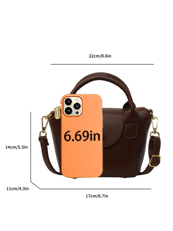 Women's Solid Color PU Leather Crossbody Bag, Fashionable Shoulder Bag for Daily Used, Casual Trendy Versatile High-quality Daily Commuting Bag